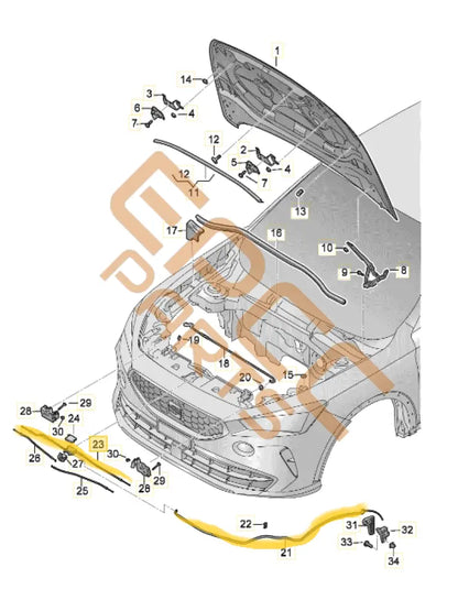 CUPRA FORMENTOR 1 SET CABLES WITH LID LOCK CABLE 5FF823531A 5FF823535