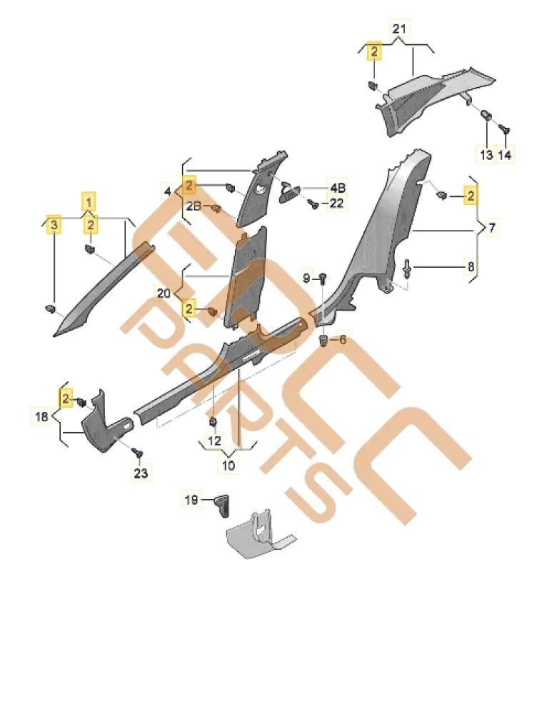 CUPRA FORMENTOR A PILLAR TRIM LEFT 5FF867233D