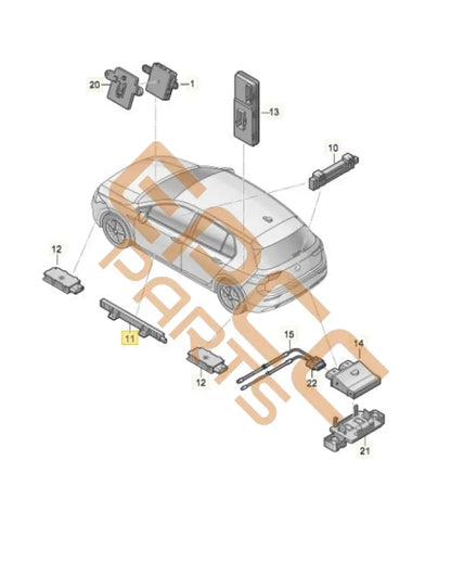 SEAT CUPRA FORMENTOR 2022 AERIAL FOR ACCESS AND START AUTHORISATION (RIGHT) 5WA962131D 5WA962131