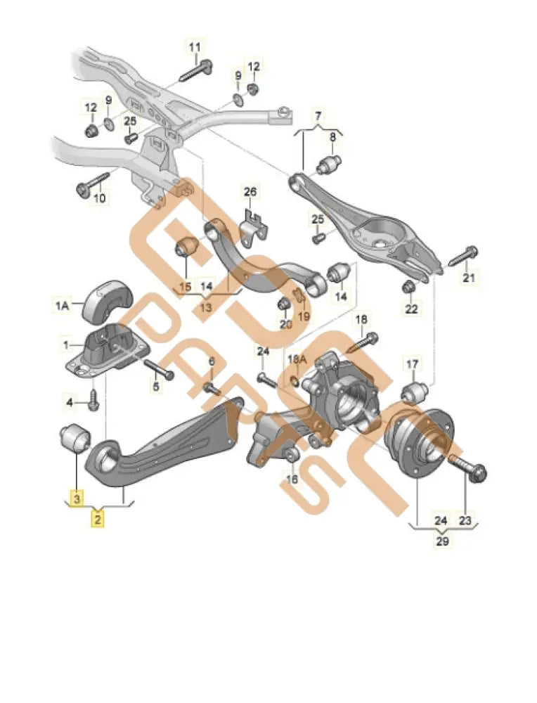 SEAT CUPRA FORMENTOR 2022 AXLE GUIDE (LEFT) 5Q0505223D 5Q0505225C
