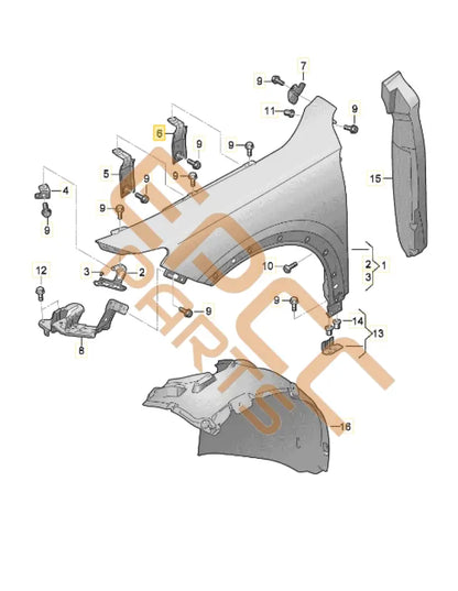 CUPRA FORMENTOR BRACKET FOR WHEEL COVER RIGHT REAR 5FF821142