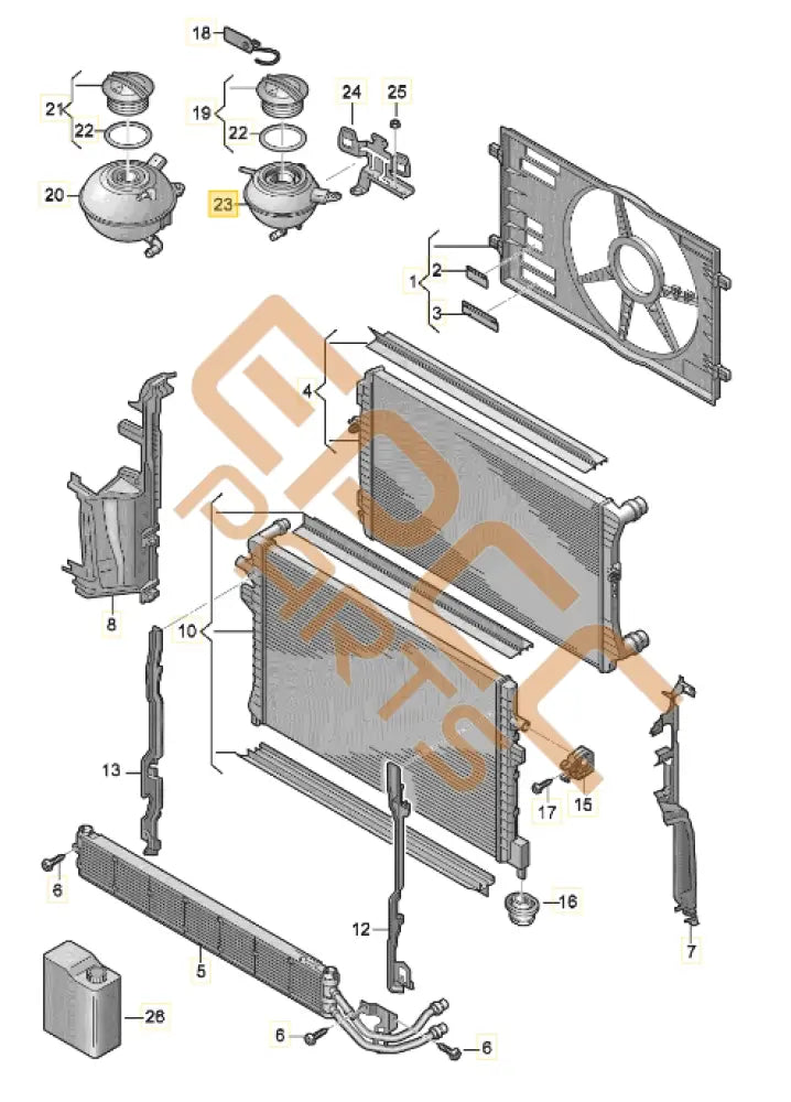 CUPRA FORMENTOR COOLANT EXPANSION TANK 5Q0121407Q Coolant