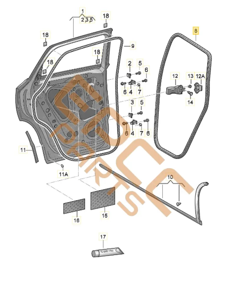 CUPRA FORMENTOR DOOR SEAL 5FF867367 Door