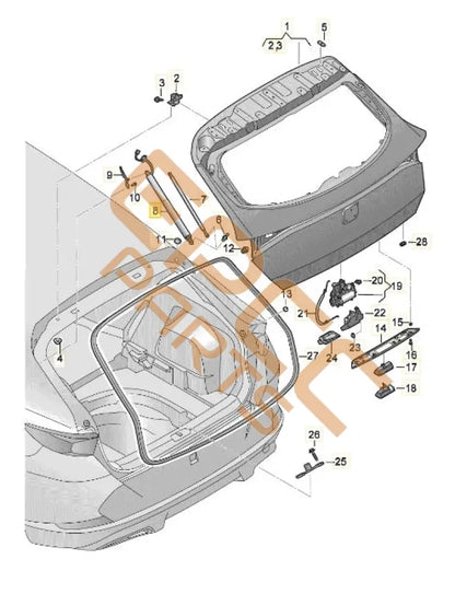 SEAT CUPRA FORMENTOR 2022 DRIVE UNIT FOR REAR LID (LEFT) 5FF827851C