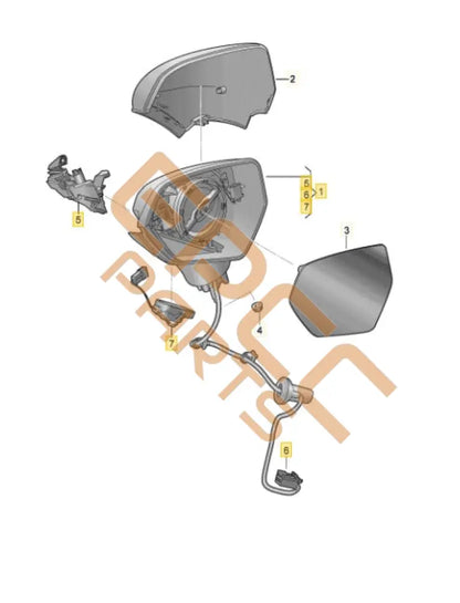 SEAT CUPRA FORMENTOR 2022 EXTERIOR MIRROR HOUSING (LEFT) 5FH857507J Mirrors