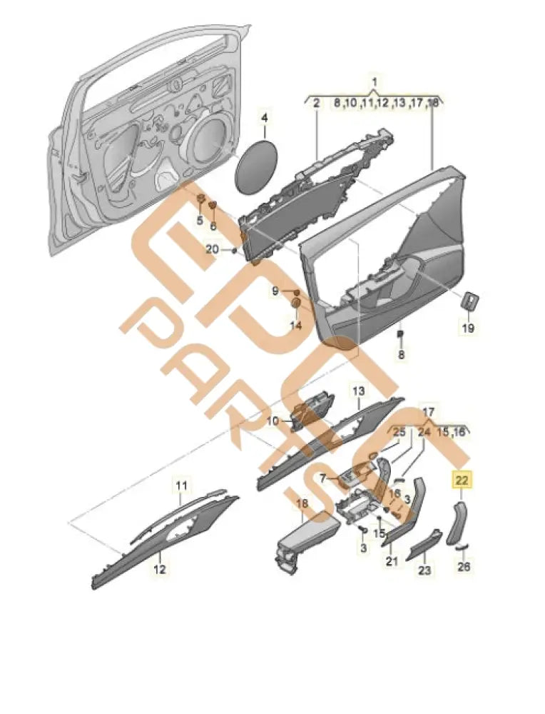 SEAT CUPRA FORMENTOR 2022 HANDLE SHELL COVER 5FA867197B 5FA867198B