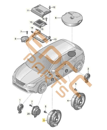 SEAT CUPRA FORMENTOR 2022 MID-RANGE BASS SPEAKER 5FA035415