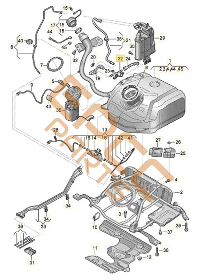 CUPRA FORMENTOR PRESSURE REGULATOR WITH BREATHER LINE 5QF201549A 5Q0201160T