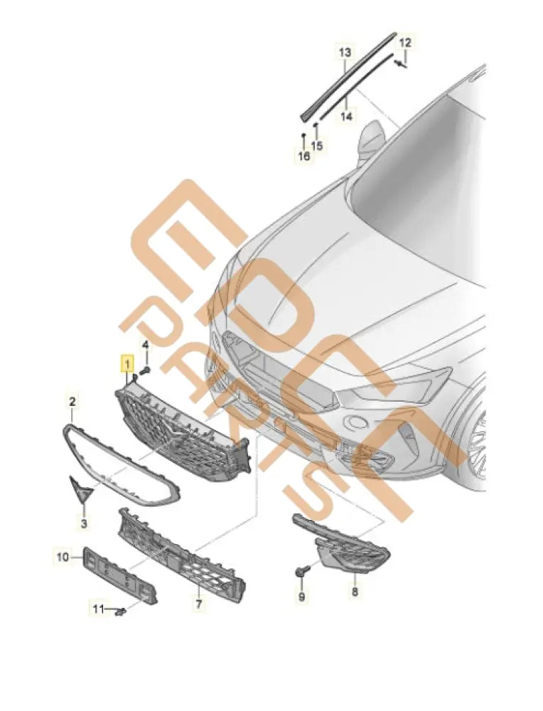 SEAT CUPRA FORMENTOR 2022 RADIATOR GRILLE 5FF853654C 5FF853651C