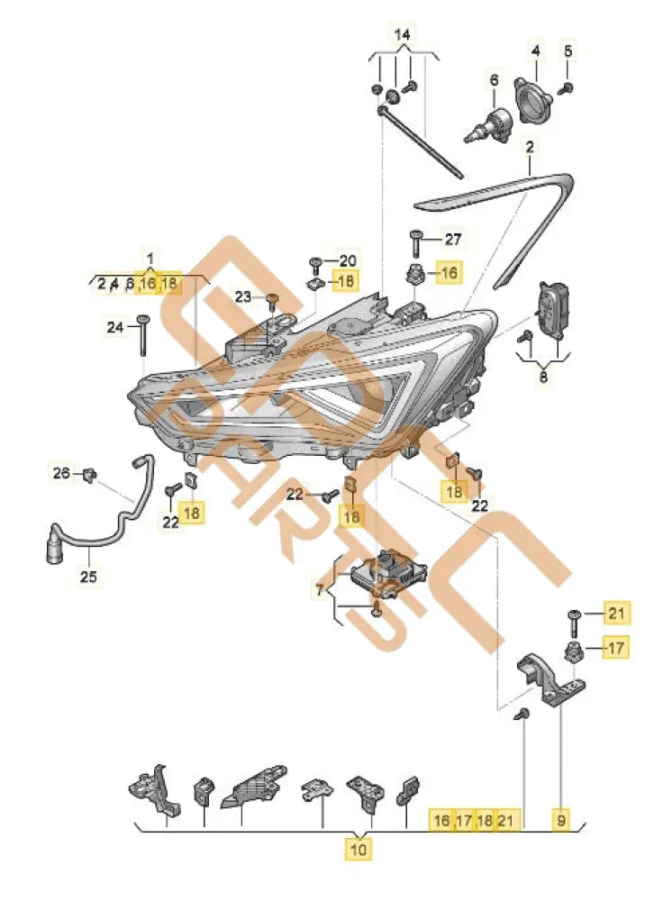 CUPRA FORMENTOR 2023 REPAIR KIT FOR HEADLAMP (LEFT) 5FF998225