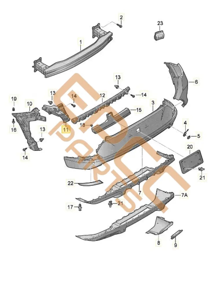 SEAT CUPRA FORMENTOR 2022 RETAINER FOR COVER BUMPER (RIGHT) 5FF807378 Bumper