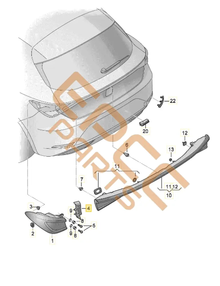 CUPRA FORMENTOR TRIM FOR TAIL LIGHT BODY (RIGHT) 5FF945254