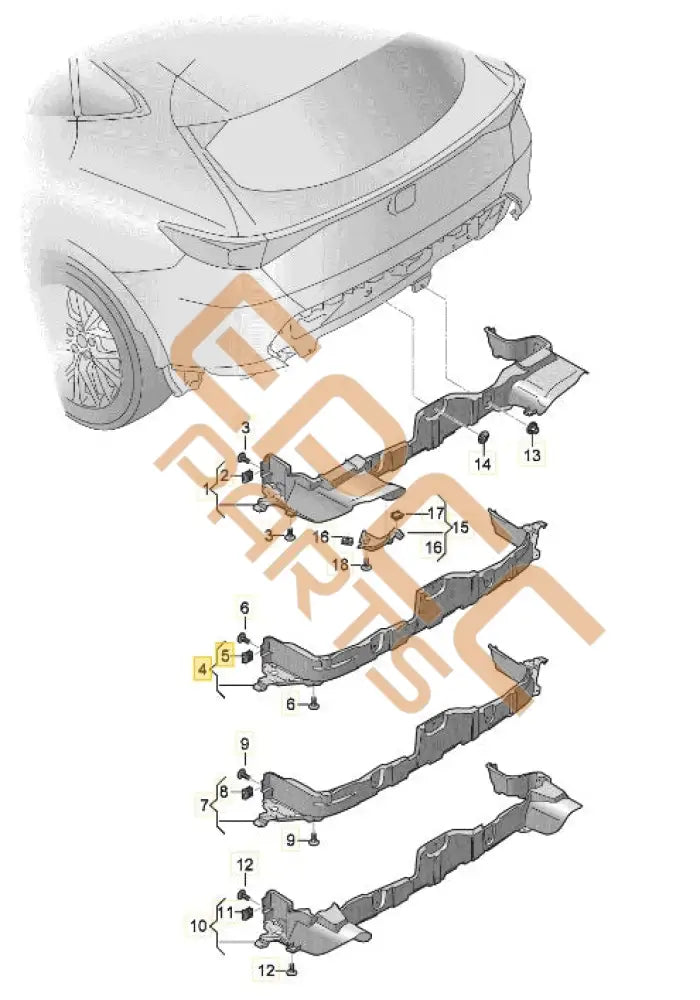 SEAT CUPRA FORMENTOR 2022 UNDERBODY TRIM (LOWER REAR) 5FA825189B
