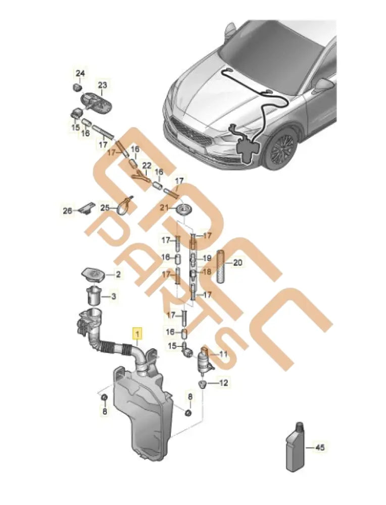 SEAT CUPRA FORMENTOR 2022 WASH WATER RESERVOIR 5FF955453