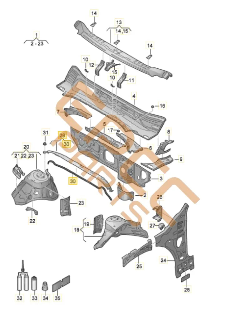 CUPRA FORMENTOR WATER BOX FRONT PANEL 5FF805275B