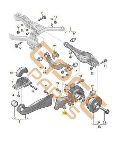 SEAT CUPRA FORMENTOR 2022 WHEEL BEARING HOUSING (RIGHT REAR) 5Q3505436B 5WA407258A 5Q3505436A Wheels