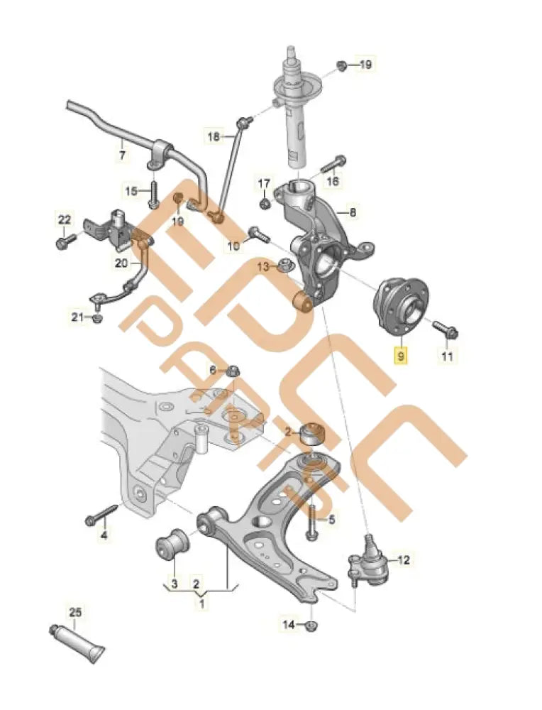 CUPRA FORMENTOR 2022 WHEELHUB WITH BEARING (FRONT RIGHT) 5WA407622D Wheels