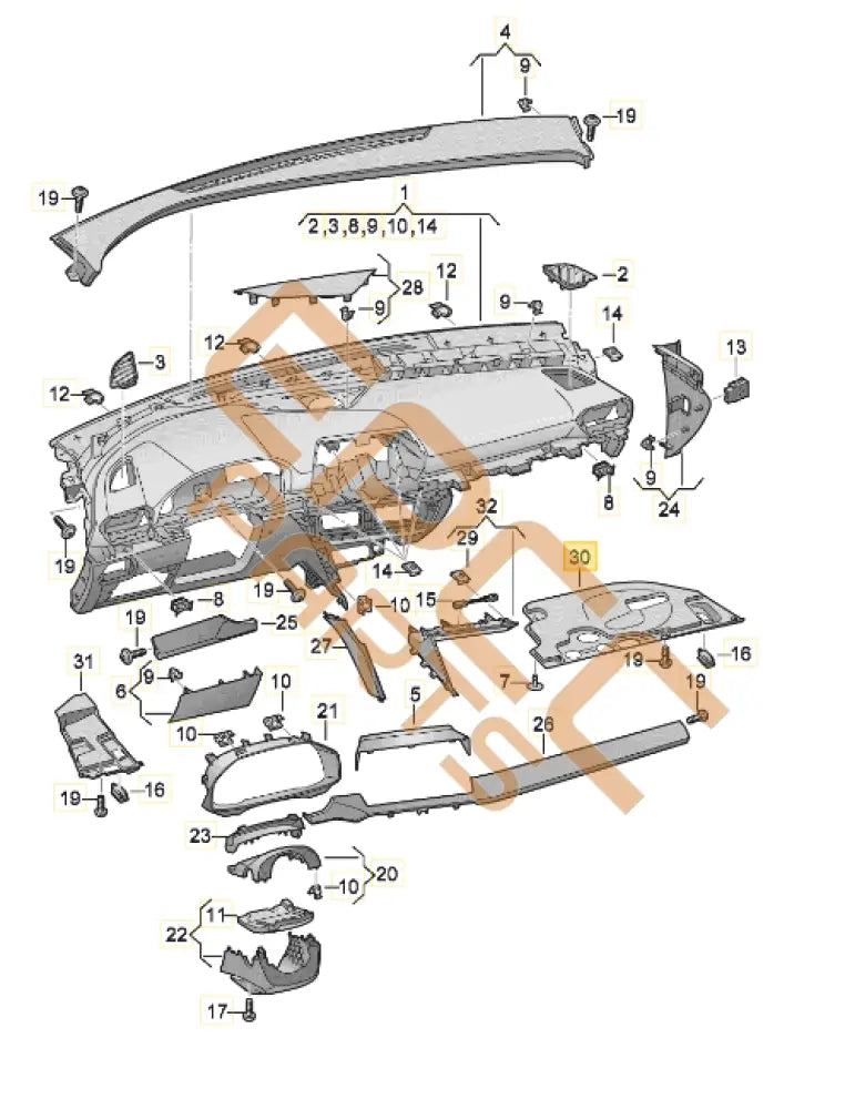 CUPRA FRONT DASHBOARD PANEL 5F2863083 5F2863667C Dash