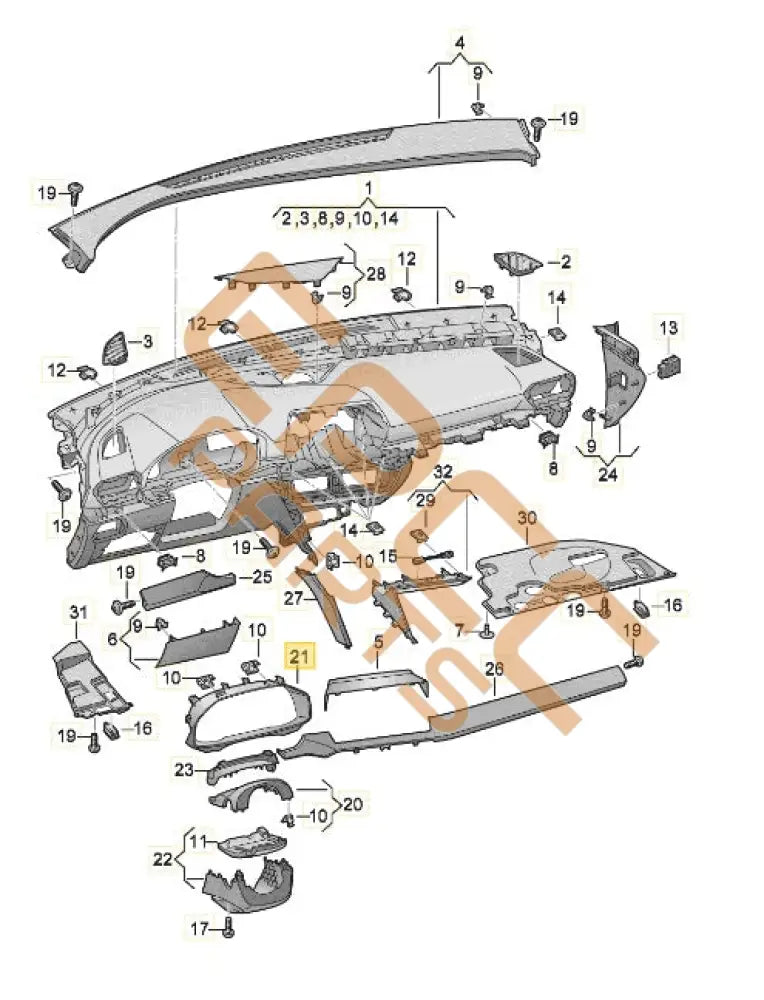 SEAT CUPRA INSTRUMENT BORDER 5FA857053XFD