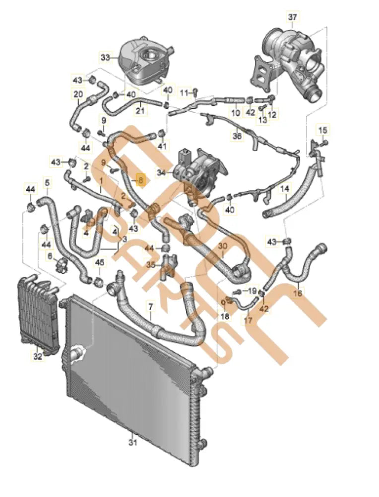 CUPRA LEON CONTROL VALVE WITH COOLANT HOSE 5WA122157AG 5Q0906457K Coolant