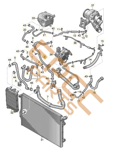 CUPRA LEON CONTROL VALVE WITH COOLANT HOSE 5WA122157AG 5Q0906457K Coolant