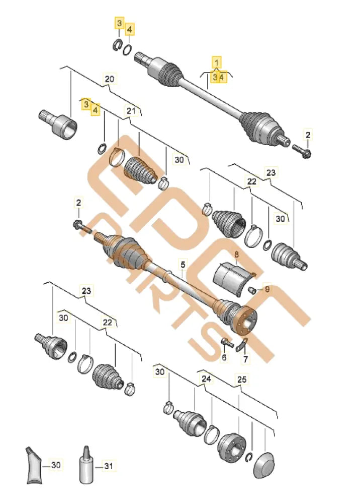 CUPRA LEON 2023 DRIVE SHAFT LEFT 5Q0407271CQ
