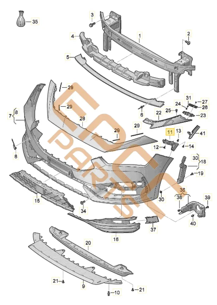 CUPRA LEON FRONT BUMPER GUIDE PROFILE 5FA807184
