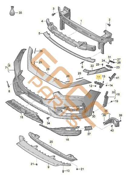 CUPRA LEON FRONT BUMPER GUIDE PROFILE 5FA807184