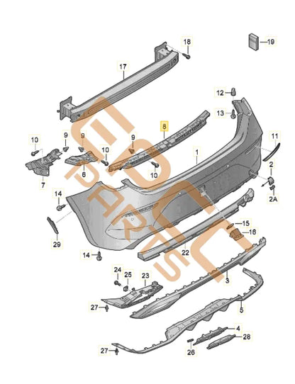 CUPRA LEON GUIDE FOR REAR BUMPER 5FA807863