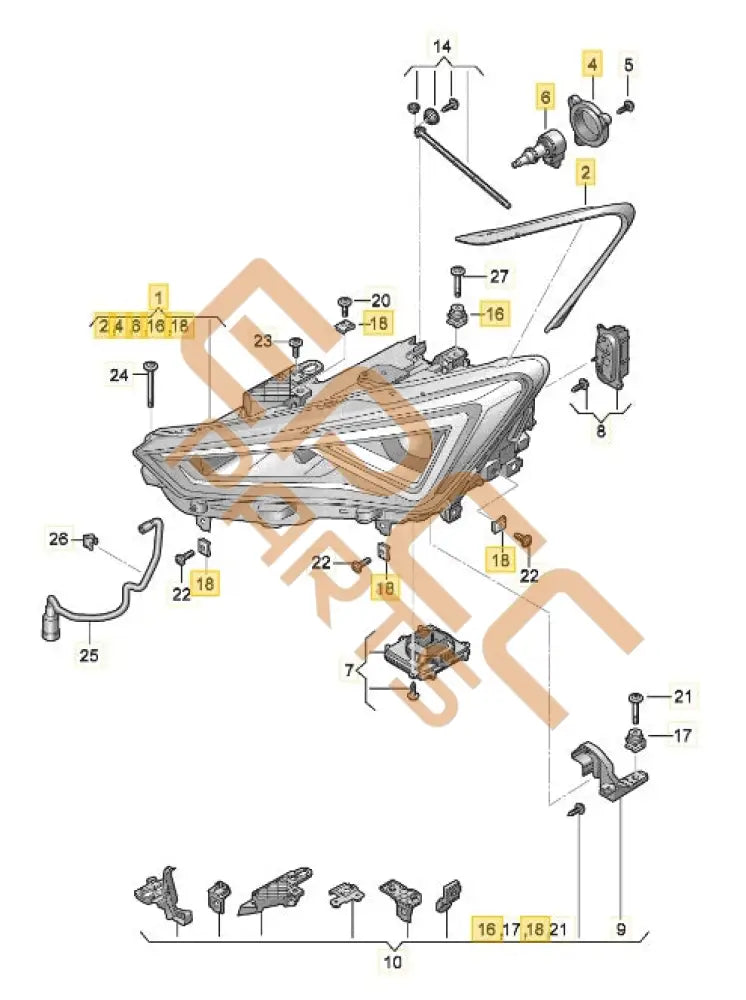 SEAT CUPRA LEON 2024 LED HEADLIGHT (RIGHT) 5FC941774