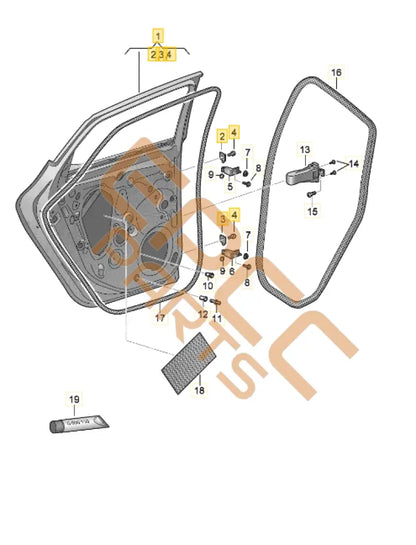CUPRA LEON LEFT REAR DOOR 5FA833051C Door