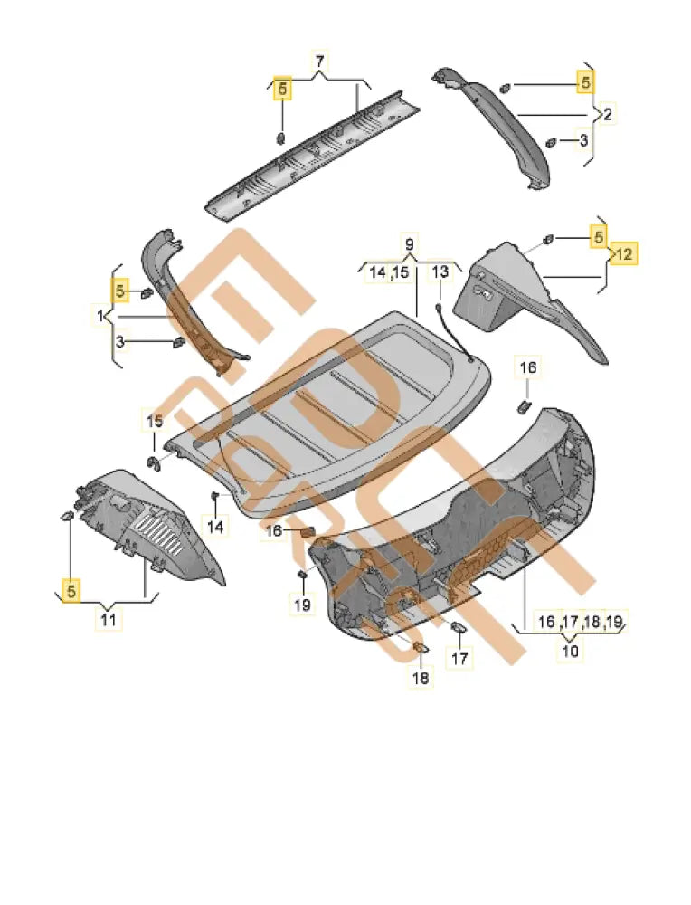 CUPRA LEON LUGGAGE SUPPORT ELEMENT 5FA867762