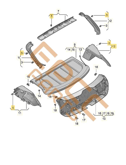 CUPRA LEON LUGGAGE SUPPORT ELEMENT 5FA867762