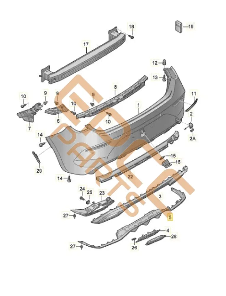 SEAT CUPRA LEON 2024 REAR DIFFUSER WITH SPOILER 5FA807568 5FA807521
