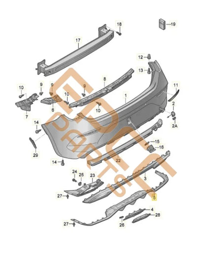 SEAT CUPRA LEON 2024 REAR DIFFUSER WITH SPOILER 5FA807568 5FA807521