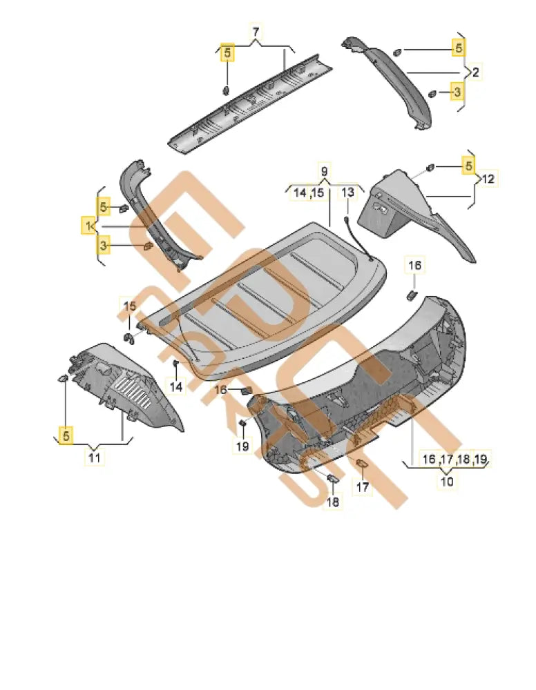 CUPRA LEON REAR LID TRIM PANEL 5FA867703