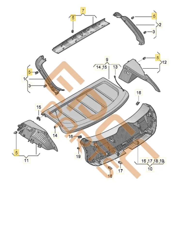 CUPRA LEON REAR LID TRIM PANEL 5FA867707