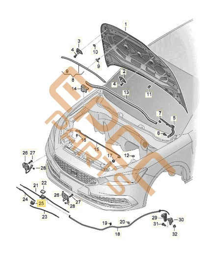 CUPRA LEON RELEASE LEVER 5FA823661