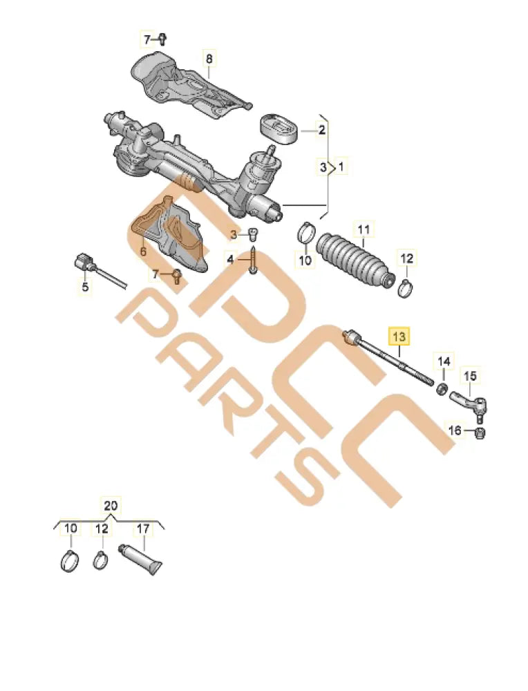 CUPRA LEON TIE ROD WITH END 5WA423810C 5WA423811D