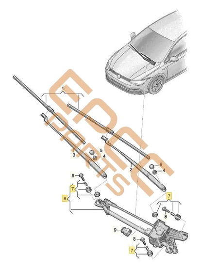 CUPRA LEON 2023 WINDOW WIPER MOUNTING WITH WIPER MOTOR 5FC955023B
