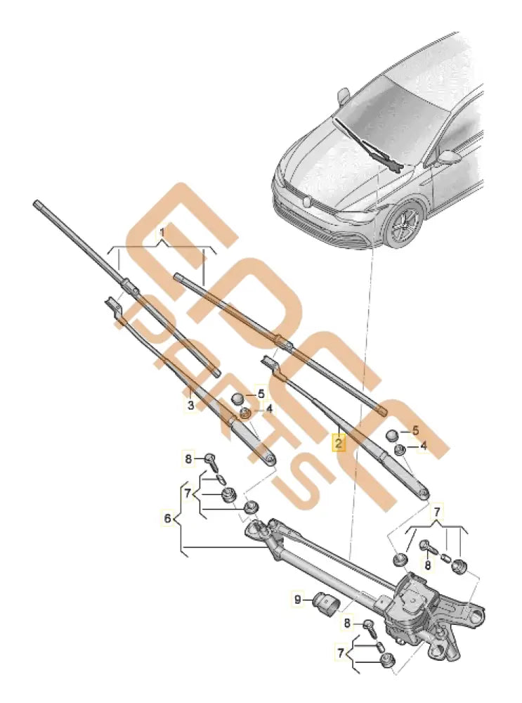 CUPRA LEON 2023 WIPER ARM WITH WIPER BLADE 5FB955409A 5FC955410