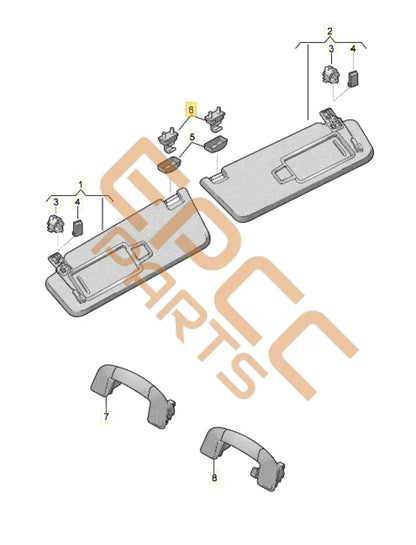 CUPRA RETAINER FOR SUN VISOR 4G0857562A