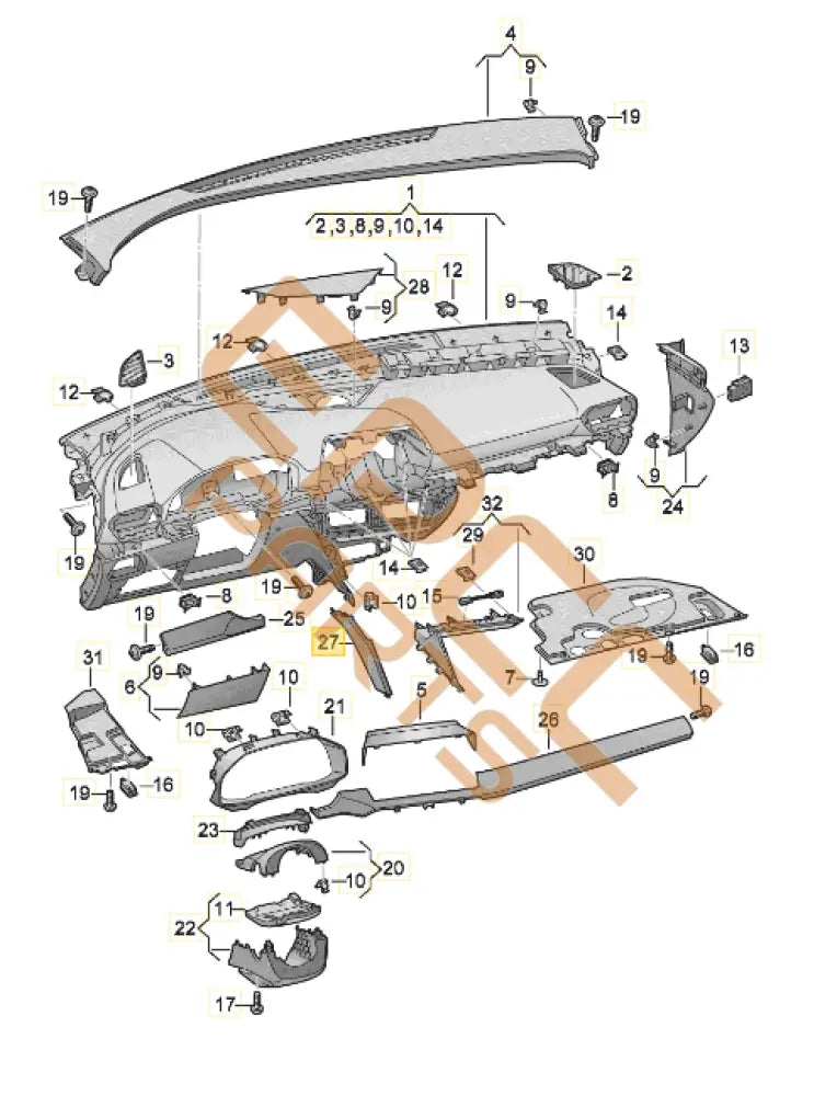 CUPRA STRIP DASHBOARD CHROME 5FC858451A Dash