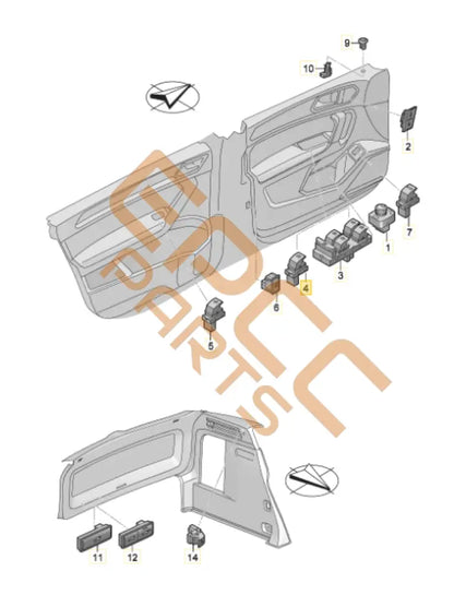 CUPRA SWITCH FOR ELECTRIC WINDOW REGULATOR 5G0959855K
