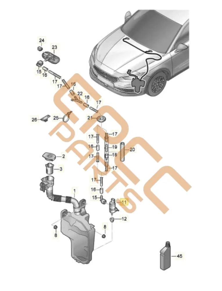 SEAT CUPRA WINDSCREEN WASHER SYSTEM 1K6955651