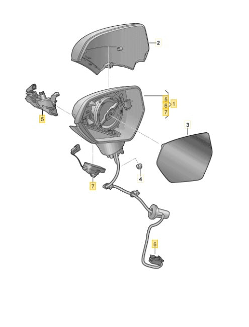 CUPRA BORN 2023 EXTERIOR MIRROR HOUSING WITH MIRROR (LEFT) 10H857507J