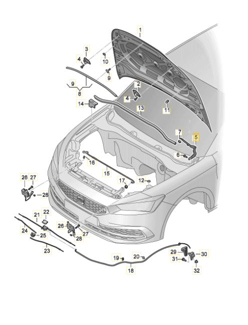 SEAT CUPRA LEON LID HINGE (LEFT) 5FA823301