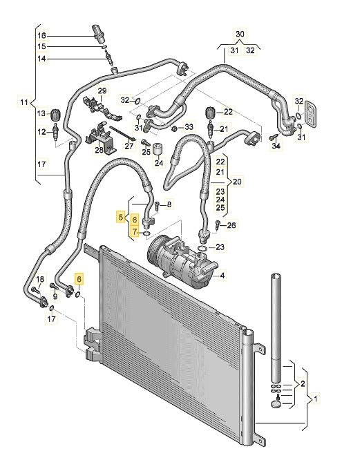 CUPRA LEON 2023 REFRIGERANT LINE 5WA816721