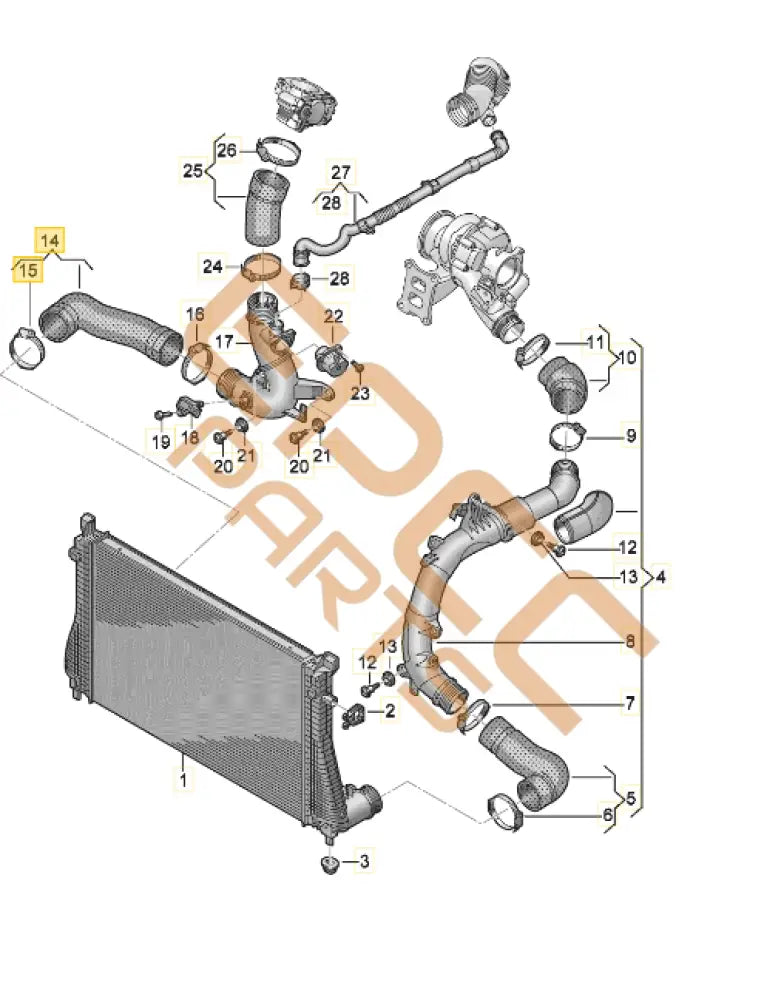 SEAT CUPRA LEON CHARGE AIR HOSE 5WA145834